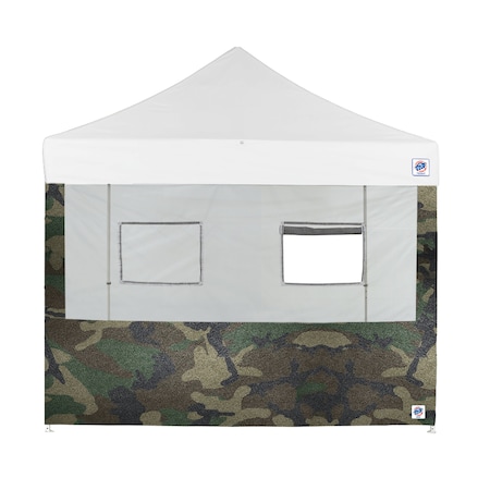 E-Z Up TAA Compliant Food Booth Sidewall with 2 Serving Windows, 8' W x 8' H, Woodland Camo SW3FB8FXTMC2WWC